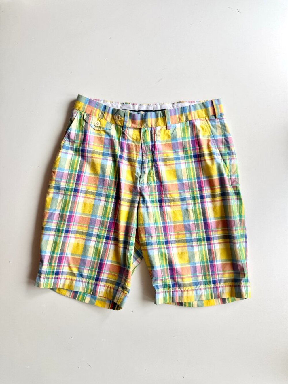 Vintage 00's POLO GOLF RALPH LAUREN 100% Cotton Madras Plaid Shorts, Size 30